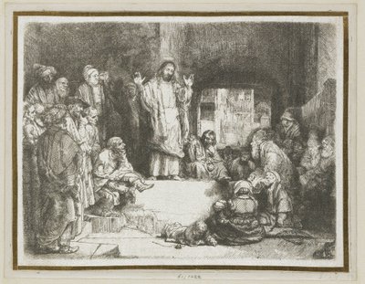 Kristus saarnaamassa (”Pieni hauta”) tekijältä Rembrandt van Rijn