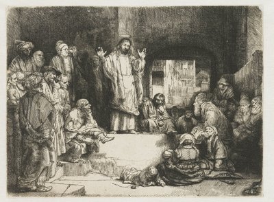 Kristus saarnaamassa (”Pieni hauta”) tekijältä Rembrandt van Rijn