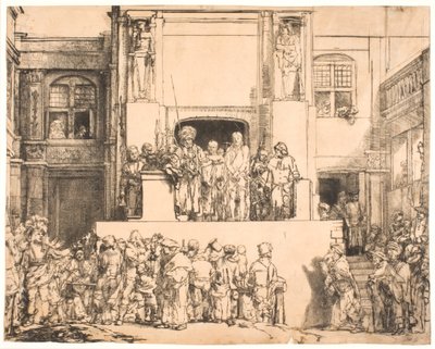 Kristus esitteli ihmisille: suuren pitkulaisen levyn tekijältä Rembrandt van Rijn