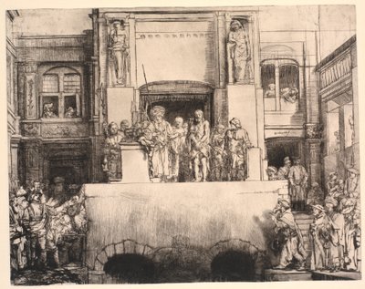 Kristus esitteli ihmisille: suuren pitkulaisen levyn tekijältä Rembrandt van Rijn