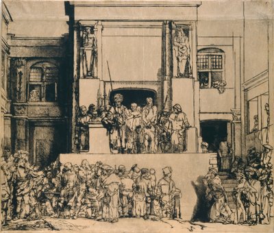 Kristus esitteli ihmisille: pitkänomainen levy, 1655 tekijältä Rembrandt van Rijn