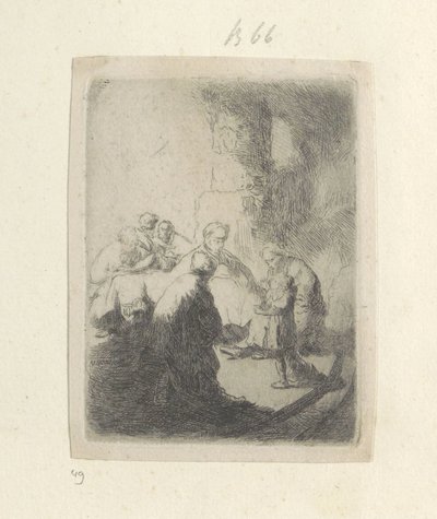 Kristus ja kirjanoppineet: Pieni kuva Recueil de quatre-vingt-cinq estampes originales (sarjan nimi) tekijältä Rembrandt van Rijn