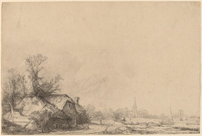 Mökki kanavan vieressä tekijältä Rembrandt van Rijn