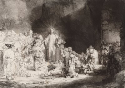 Sadan guldenin lehti. Noin 1649 tekijältä Rembrandt van Rijn