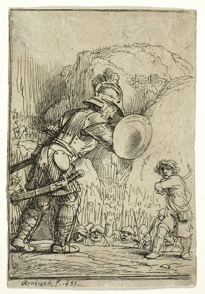 Daavid ja Goljat tekijältä Rembrandt van Rijn
