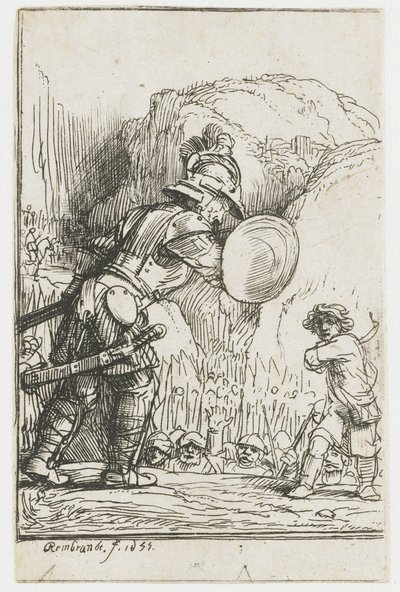Daavid ja Goljat tekijältä Rembrandt van Rijn