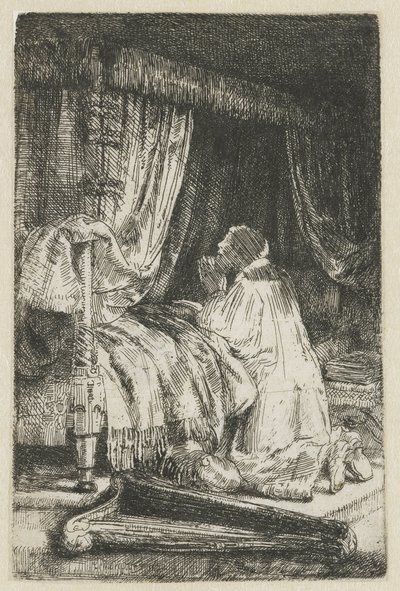 Daavid rukouksessa tekijältä Rembrandt van Rijn