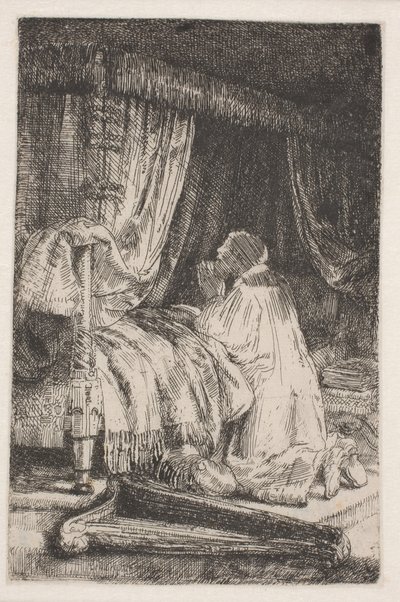 David rukoilemassa tekijältä Rembrandt van Rijn