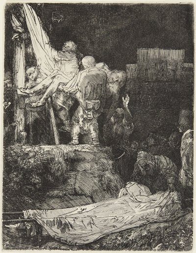 Ristin alaslasku soihtujen valossa tekijältä Rembrandt van Rijn
