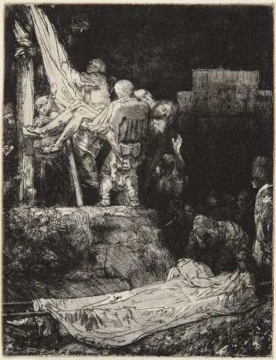 Ristin alaslasku soihtujen valossa tekijältä Rembrandt van Rijn