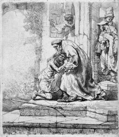 Tuhlaajapojan paluu tekijältä Rembrandt van Rijn