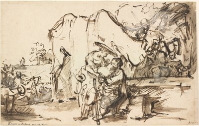 Eliezer ja Rebecca kaivolla tekijältä Rembrandt van Rijn