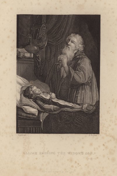 Elia kasvattaa lesken poikaa tekijältä Rembrandt van Rijn