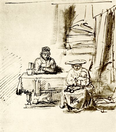 Perheen kohtaus tekijältä Rembrandt van Rijn