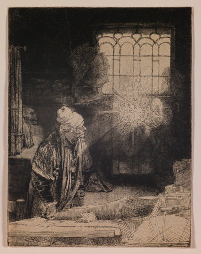 Faust (Tutkija työhuoneessaan) tekijältä Rembrandt van Rijn