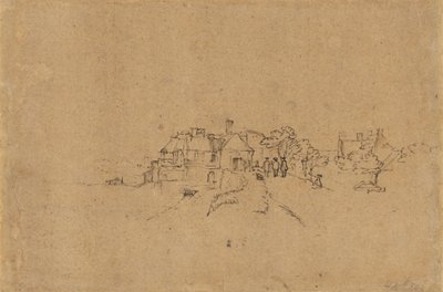 Figuurit Anthoniesdijkin saapumisesta Houtewaeliin [verso] tekijältä Rembrandt van Rijn