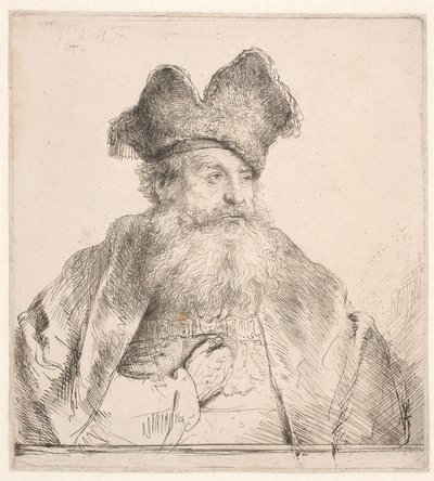 Vanha mies turkishattulla tekijältä Rembrandt van Rijn