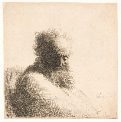 Vanha parrakas mies. Rintakuva tekijältä Rembrandt van Rijn