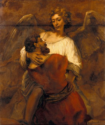 Jaakob paini enkelin kanssa, noin 1659 tekijältä Rembrandt van Rijn