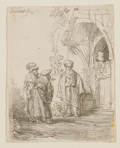 Jaakob ja Laban tekijältä Rembrandt van Rijn