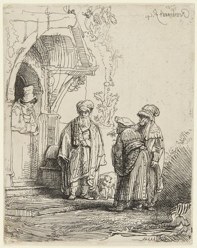 Jaakob ja Laban tekijältä Rembrandt van Rijn