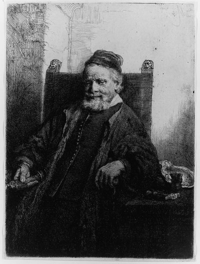 Jan Lutma, kultaseppä, 1656 tekijältä Rembrandt van Rijn