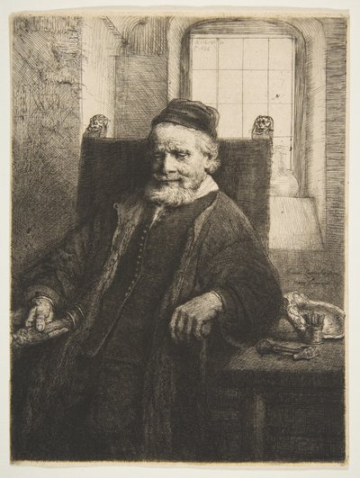 Jan Lutma, kultaseppä, 1656. tekijältä Rembrandt van Rijn