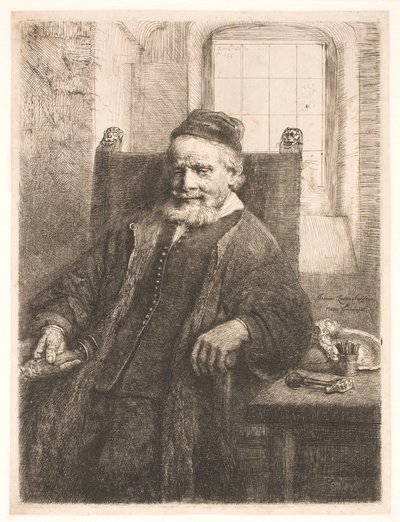 Jan Lutma, vanhin, kultaseppä ja kuvanveistäjä tekijältä Rembrandt van Rijn