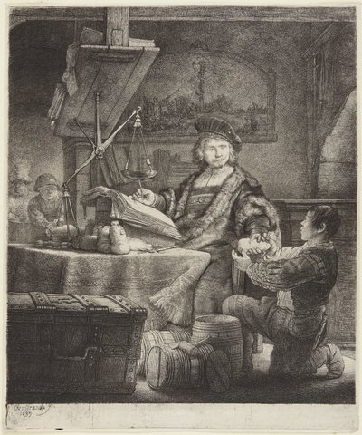 Jan Uytenbogaert (Kultapunnittaja) tekijältä Rembrandt van Rijn
