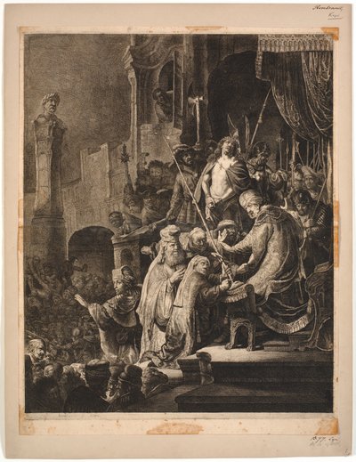 Jeesus Pilatuksen edessä tekijältä Rembrandt van Rijn