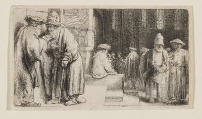 Juutalaiset synagogassa tekijältä Rembrandt van Rijn