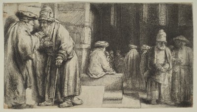 Juutalaiset synagogassa, 1648. tekijältä Rembrandt van Rijn
