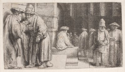 Juutalaiset synagogassa tekijältä Rembrandt van Rijn