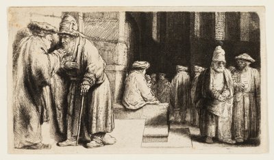 Juutalaiset synagogassa tekijältä Rembrandt van Rijn