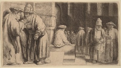 Juutalaiset synagogassa tekijältä Rembrandt van Rijn