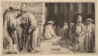 Juutalaiset synagogassa tekijältä Rembrandt van Rijn