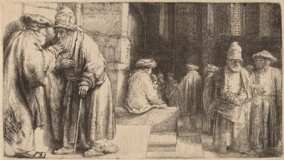 Juutalaiset synagogassa, 1648 tekijältä Rembrandt van Rijn
