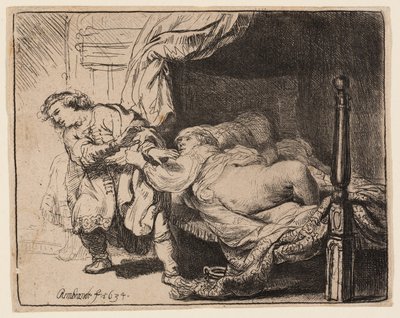 Joosef ja Potifarin vaimo tekijältä Rembrandt van Rijn