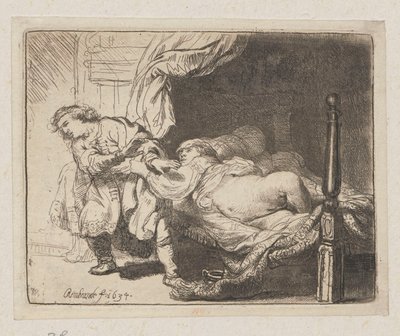Joosef ja Potifarin vaimo tekijältä Rembrandt van Rijn