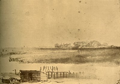 Maisemapiirustus, c1630-16160, 1908. tekijältä Rembrandt van Rijn