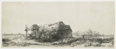 Maisema mökillä ja heinänavetta Maisema mökeillä ja heinänavetta: pitkulainen tekijältä Rembrandt van Rijn