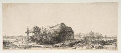 Maisema mökillä ja heinäparrulla, 1641. tekijältä Rembrandt van Rijn