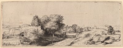Maisema maitomiehen kanssa tekijältä Rembrandt van Rijn
