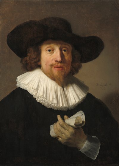 Mies nuottien kanssa, 1633 tekijältä Rembrandt van Rijn