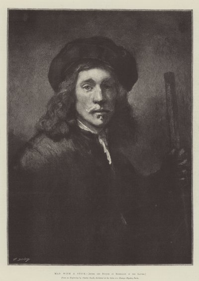 Mies kepillä tekijältä Rembrandt van Rijn