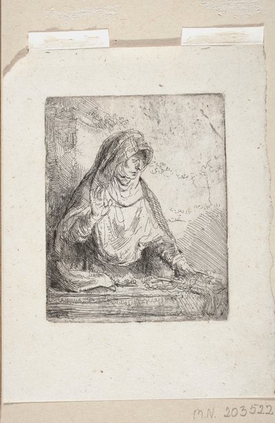 Kärsimyksen Neitsyt Maria ja Kristuksen kärsimyksen symbolit tekijältä Rembrandt van Rijn