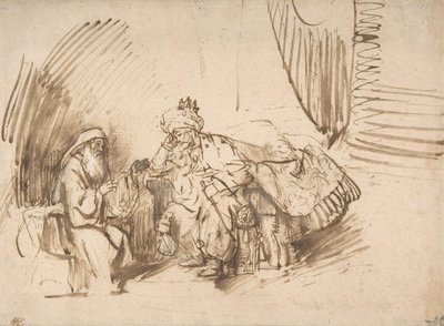 Nathan varoittaa Davidia, 1650-55. tekijältä Rembrandt van Rijn