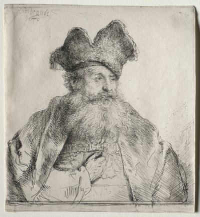 Vanhus jaettu turkislakka, 1640. tekijältä Rembrandt van Rijn