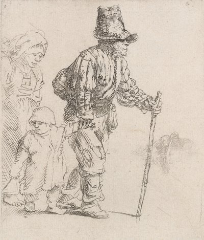 Talonpoikaperhe kulkurilla, n. 1652. tekijältä Rembrandt van Rijn