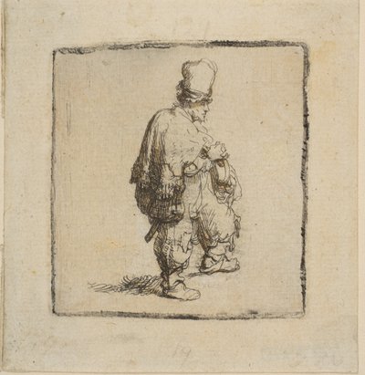 Puolalainen seisoo kädet ristissä, 1630-40. tekijältä Rembrandt van Rijn